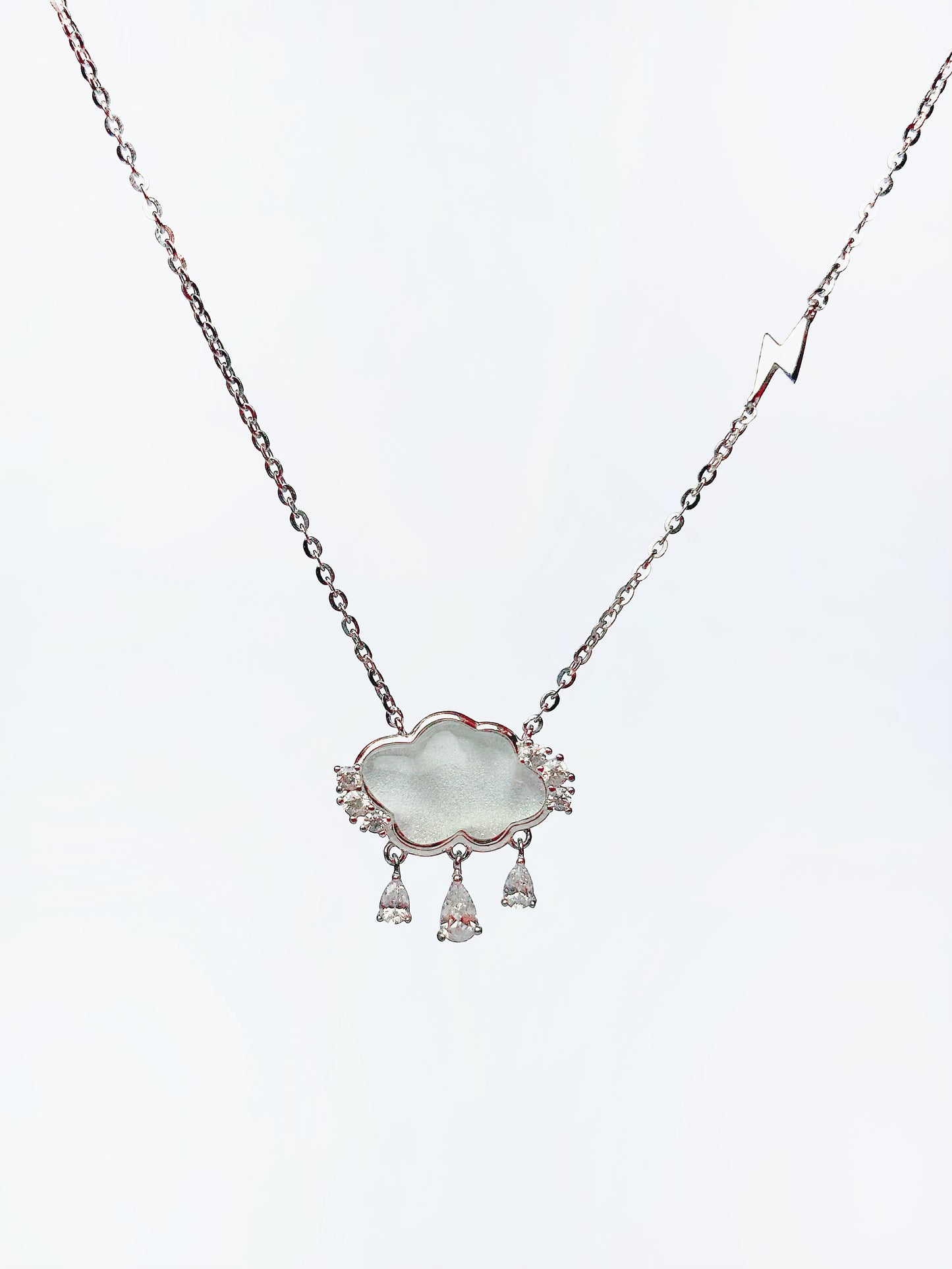 Wolkentraum Halskette – 925 Silber mit Perlmutt & Zirkonia